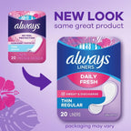 Daily Fresh Thin Panty Liners, Regular Absorbency, Unscented, 120 Count