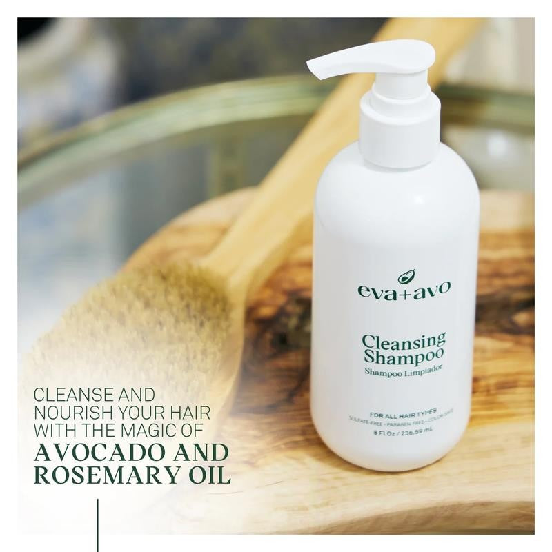 Eva+Avo Sulfate Free Shampoo with Avocado Oil, Adults, All Hair Types, 8 Fl Oz
