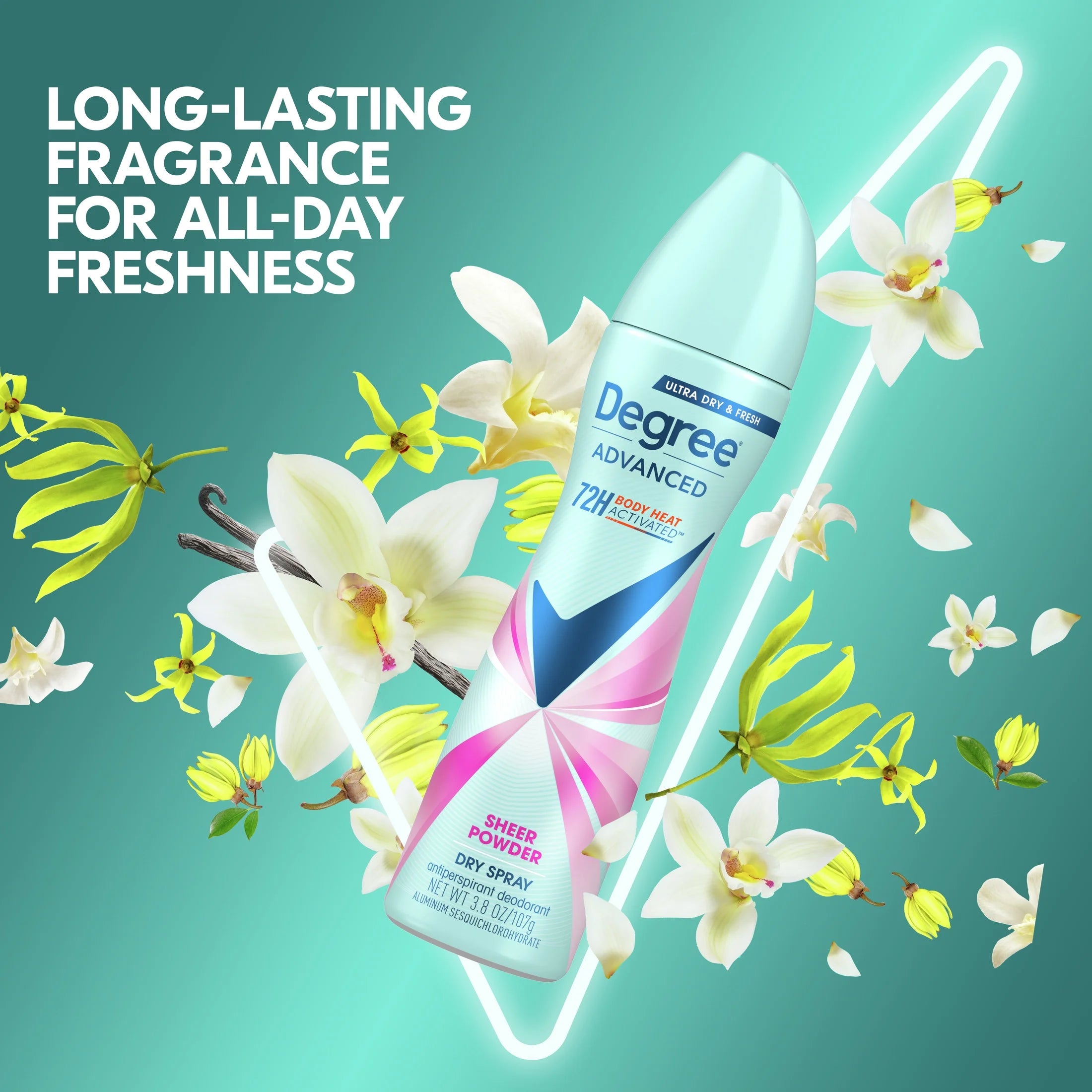 Advanced Long Lasting Women'S Antiperspirant Deodorant Dry Spray, Sheer Powder, 3.8 Oz