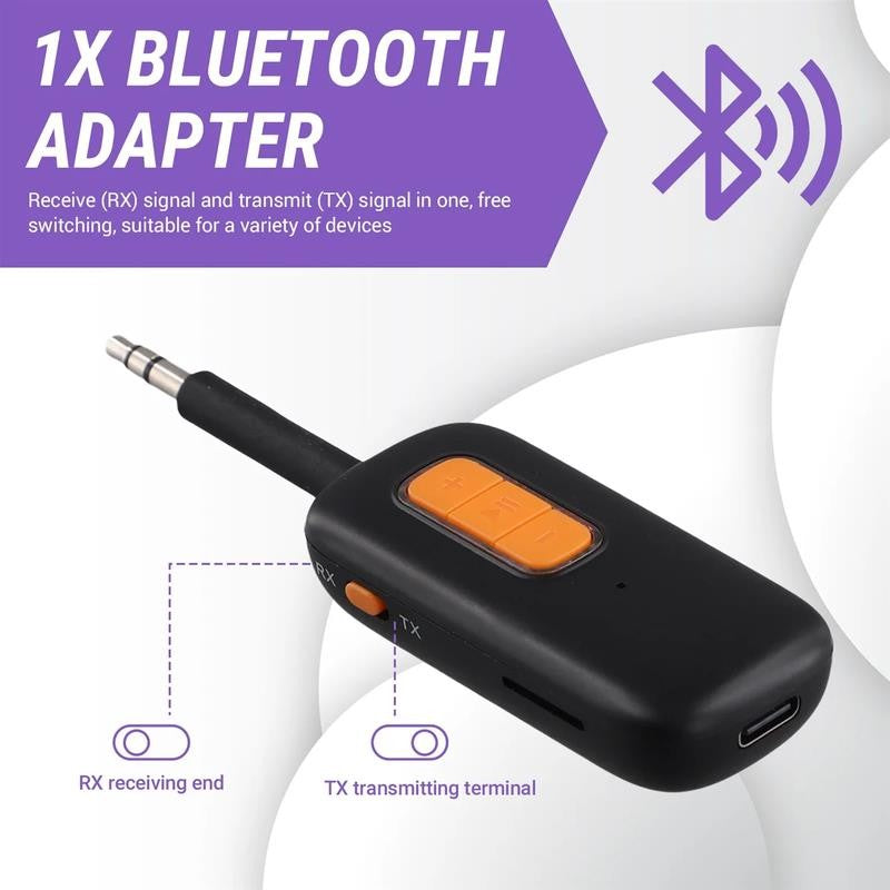 Bluetooth 5.4 Audio Transmitter and Receiver 2 in 1 Bluetooth Wireless 3.5Mm Aux