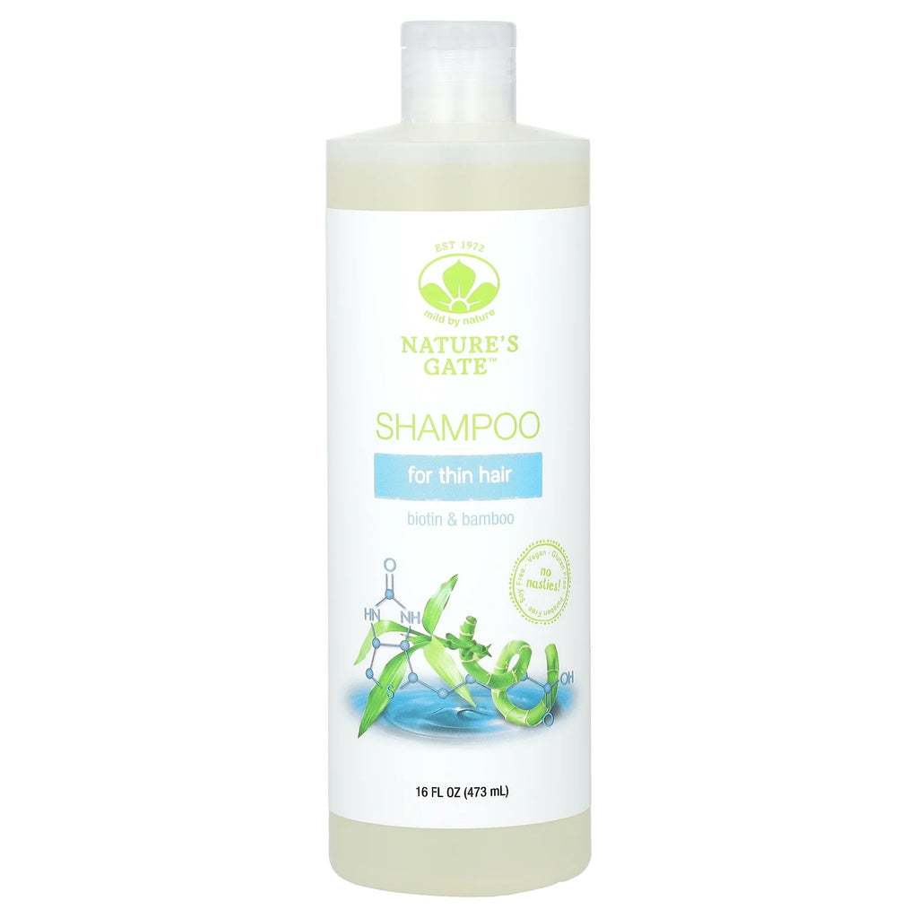 (Nature'S Gate), Biotin & Bamboo Shampoo for Thin Hair, 16 Fl Oz (473 Ml)