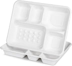 100 Pack Disposable Compartment Paper Plates, 100% Compostable 5 Compartment Pla