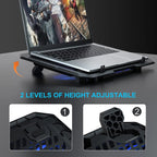 C302 Laptop Cooling Pad for 10-15.6" Laptops, Ultra Slim Laptop Cooling Fans Wit