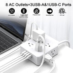 6 Ft Extension Cord Power Strip with 4 USB Ports Widely Surge Protector Outlets