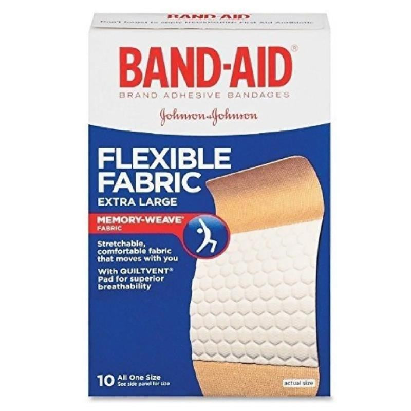 Brand Adhesive Bandages Flexible Fabric Memory-Weave XL 10Ct