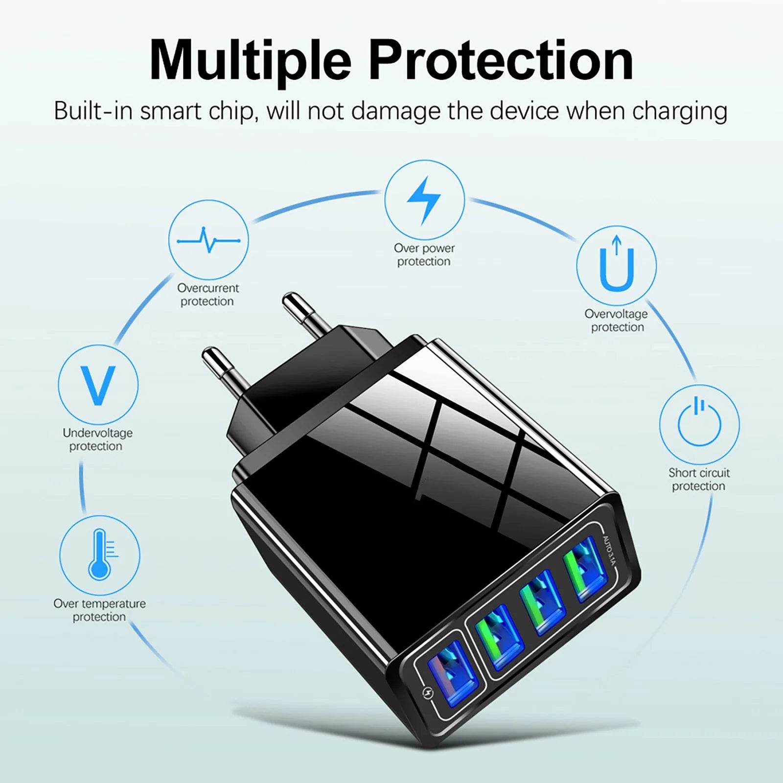 Sumllary Phone Charger Charge Charge Your Phone, 4X Faster Cell Phone Charger, Fast Charging Works ,For All Smartphones, Charging Station Plug