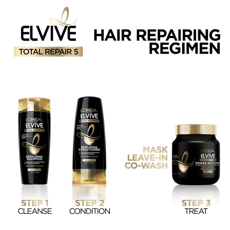 Elvive Total Repair 5 Repairing Shampoo and Conditioner Set, 1 Kit