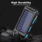 20000Mah Solar Charger for Cell Phone Iphone, Portable Solar Power Bank with Dua