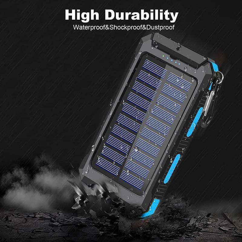 20000Mah Solar Charger for Cell Phone Iphone, Portable Solar Power Bank with Dua