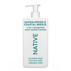 Native Limited Edition Sandalwood & Coastal Breeze 2-In-1 Shampoo & Conditioner 16.5 Oz