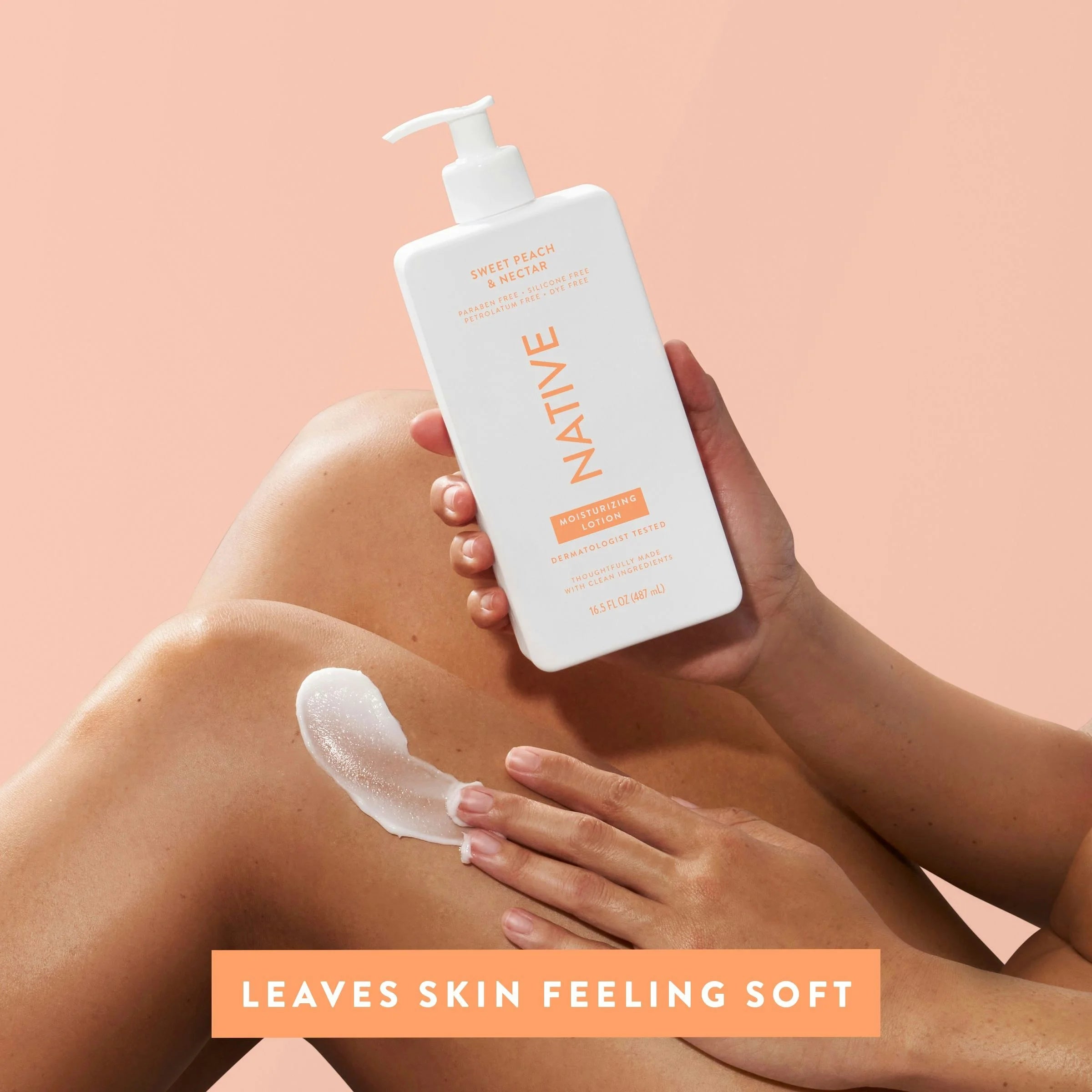 Native Moisturizing Hand & Body Lotion, Sweet Peach & Nectar, Paraben Free, for Women and Men, 16.5 Fl Oz