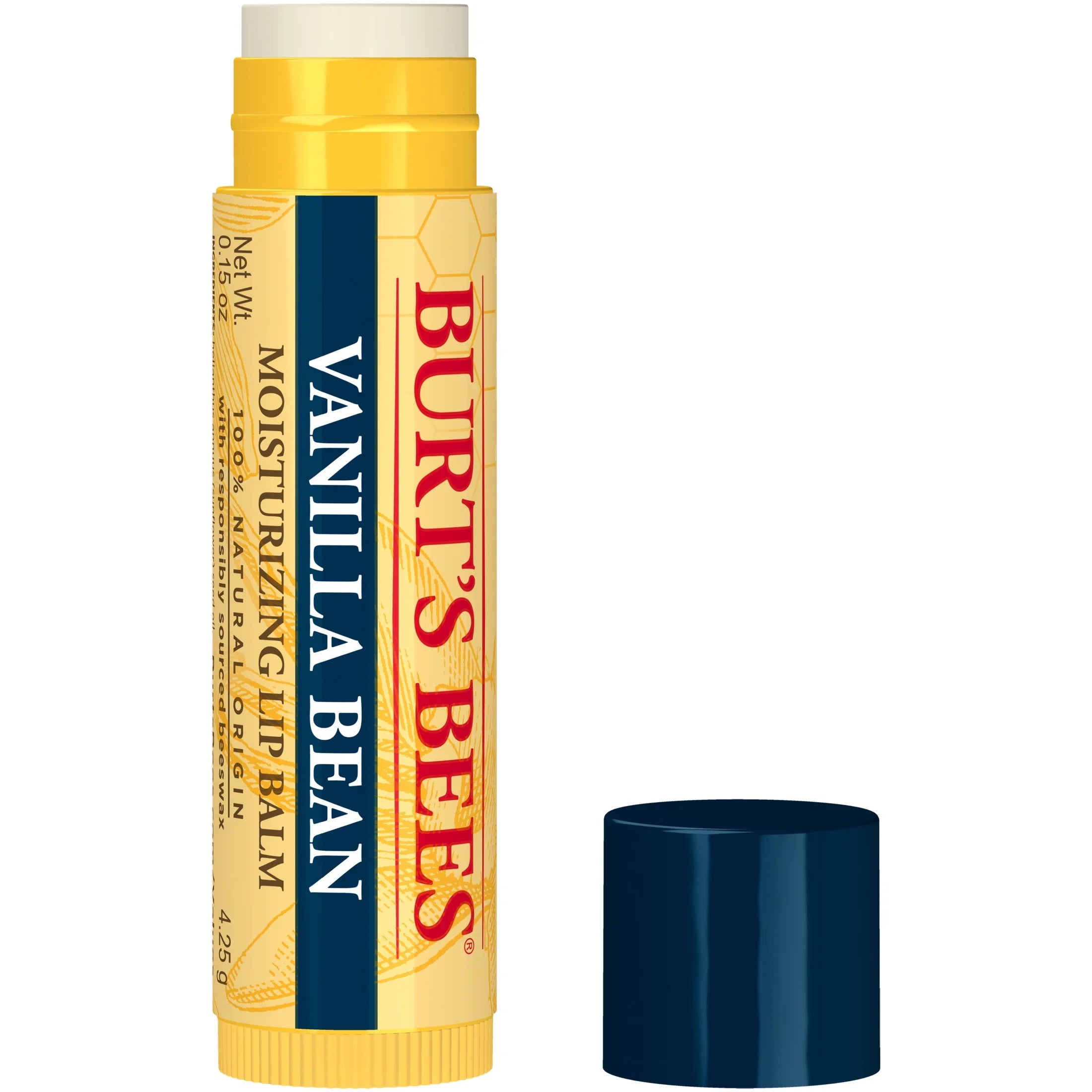 Burt'S Bees 100% Origin Natural Moisturizing Lip Balm with Beeswax, Vanilla Bean, 1 Tube