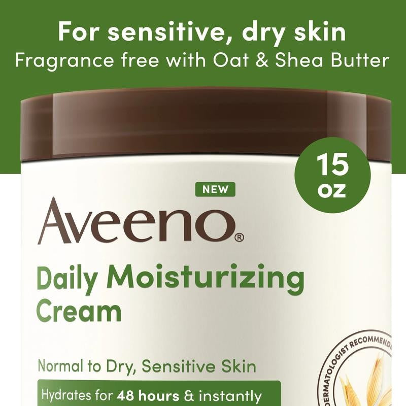 Daily Moisturizing Body Cream Lotion for Normal, Dry, Sensitive Skin, 15 Oz