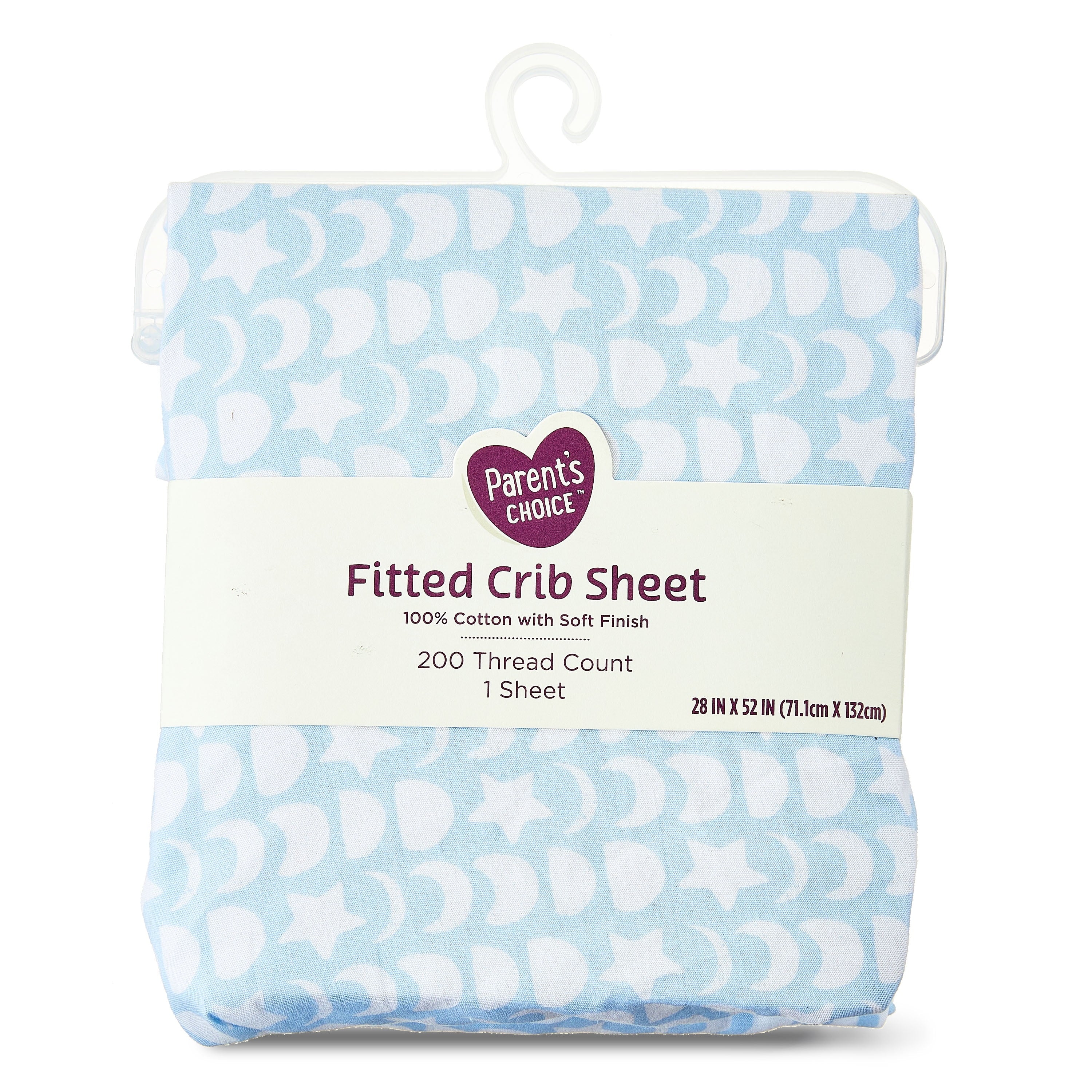 (2 Pack) Parent'S Choice 100% Cotton Infant Fitted Crib Sheet, Blue Moon Phases