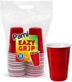 18Oz Birthday Party Cups for Kids – 50 Red Disposable Party Supplies Cups for Co