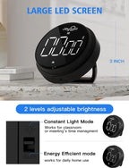 Digital Kitchen Timer, 2 Pack Magnetic Timer with Large LED Display Screen, 3 Vo