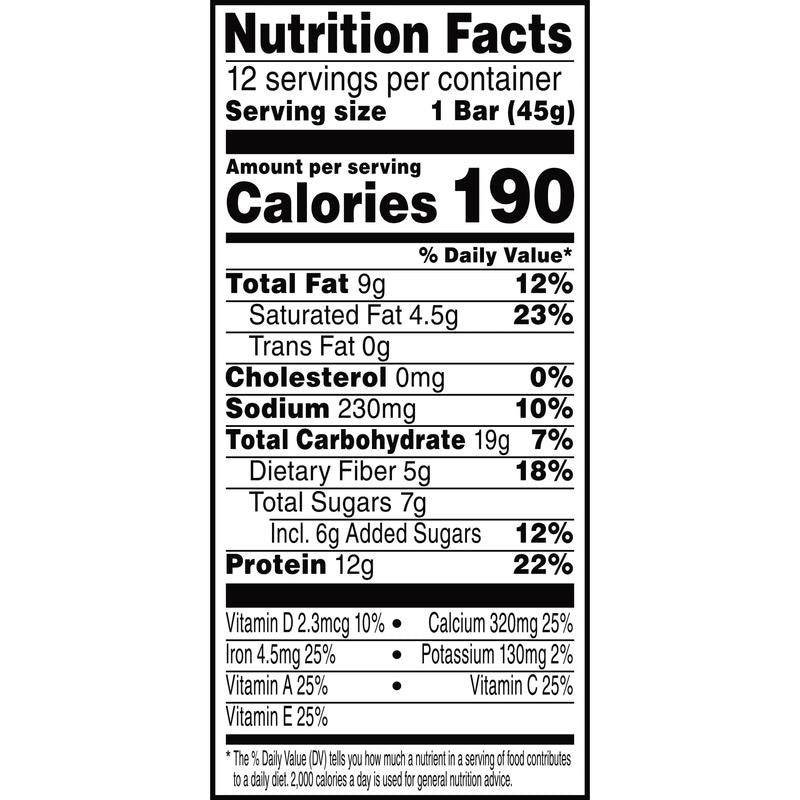 Chocolate Peanut Butter Chewy Protein Meal Bars, 12G Protein Snacks, 19 Oz, 12 C