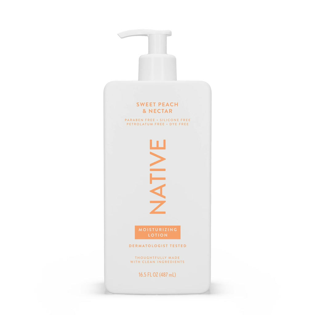 Native Moisturizing Hand & Body Lotion, Sweet Peach & Nectar, Paraben Free, for Women and Men, 16.5 Fl Oz