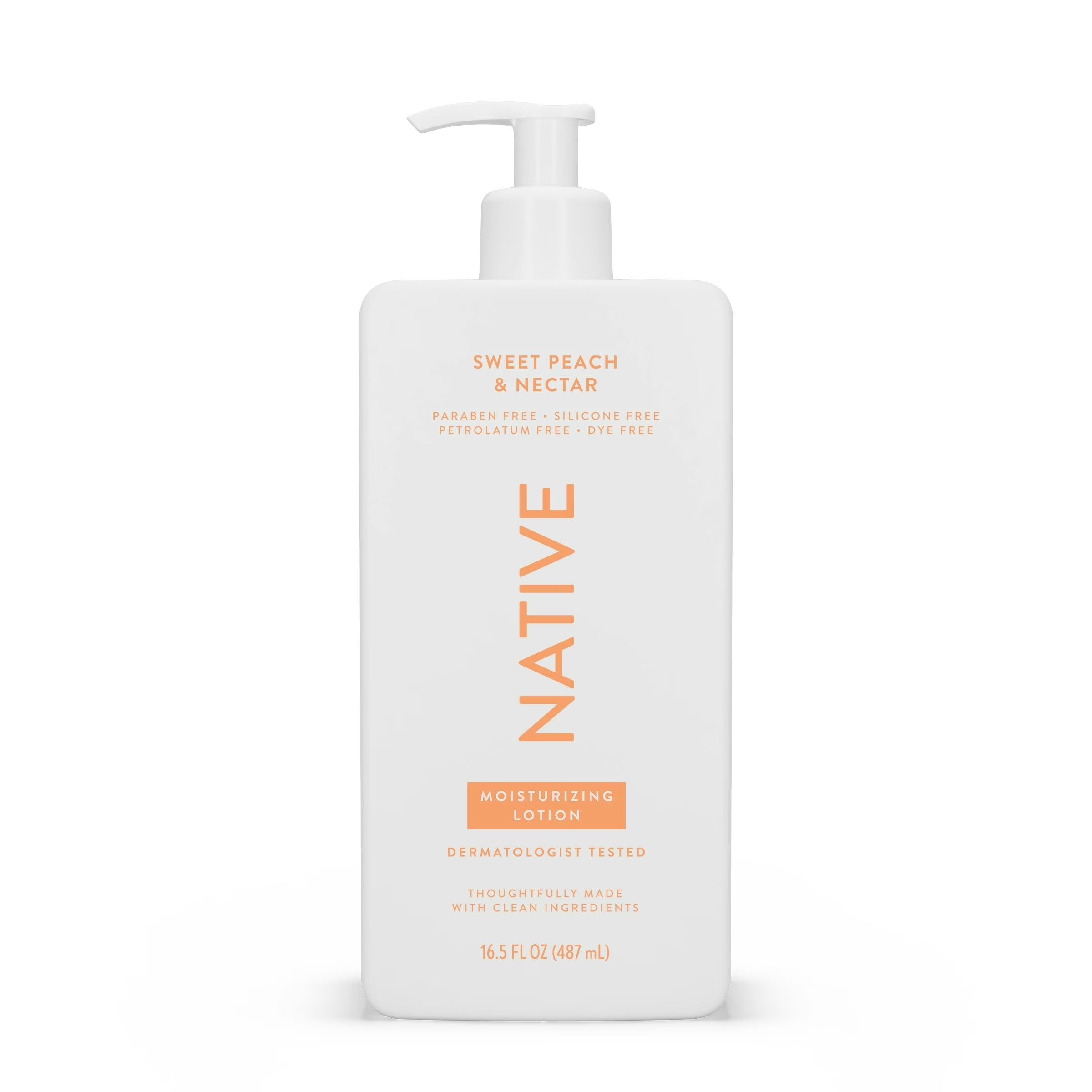 Native Moisturizing Hand & Body Lotion, Sweet Peach & Nectar, Paraben Free, for Women and Men, 16.5 Fl Oz