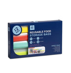 12 Pack Variety Reusable Silicone Bags, Dishwasher Safe, Leakproof, Reusable Fre