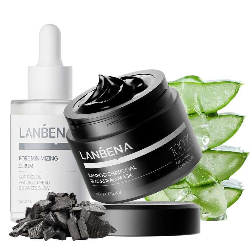 3-In-1 Blackhead Removal Set-Bamboo Charcoal Pore Strips (30G)&Pore Minimizing S