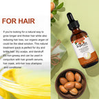 Argan Oil for Hair, Face & Skin from Morocco, Deep Hydration, Nourishes & Smoothes, 100% Pure & Natural, Cold Pressed, Cruelty Free, 2.02 Fl Oz