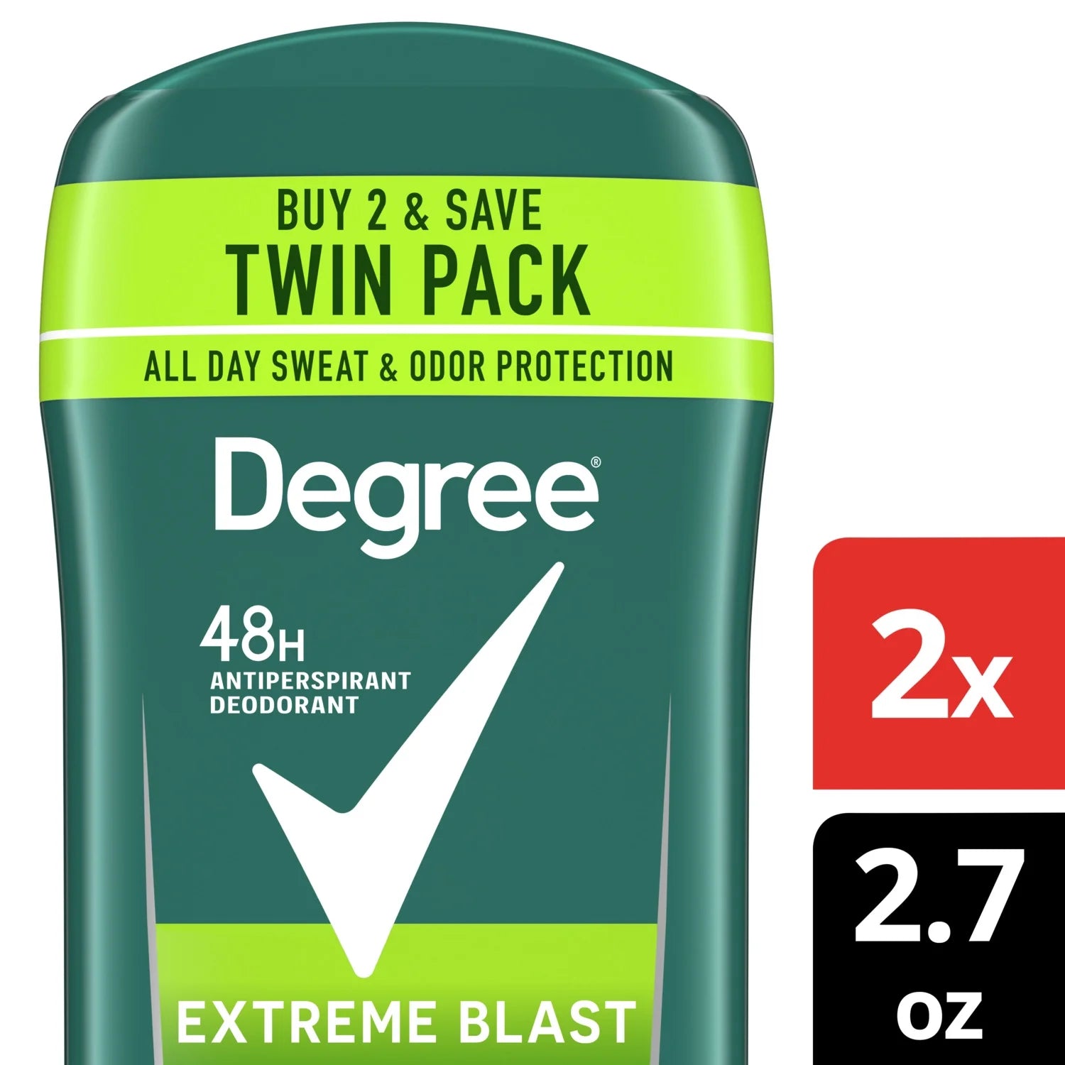 Antiperspirant Deodorant for Men Extreme Blast, Twin Pack, 2.7 Oz
