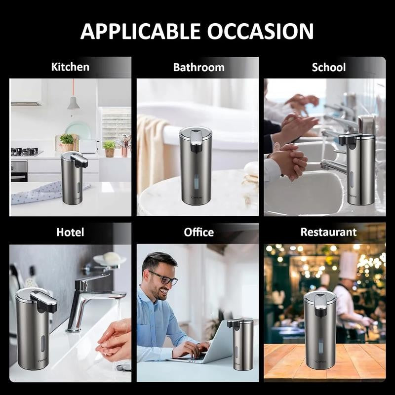 Automatic Soap Dispenser, Touchless Hand Free Soap Dispenser Bathroom, 3 Adjusta