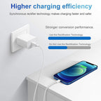 Jucdeke Iphone 14 13 12 11 Super Fast Charger-High Speed Iphone Charger-2-Pack 20W PD USB C 6FT Wall Charger Compatible with Iphone 14/13/13Pro/12/12 Pro/11/11Pro/Xs/Max/Xr/X/8/8 Plus