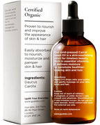 Gya Labs Organic Carrot Seed Oil for Skin - Pure & Natural Unrefined Cold Pressed Carrot Oil for Hair, Scalp, Skin, Face & Massage (1 Fl Oz)