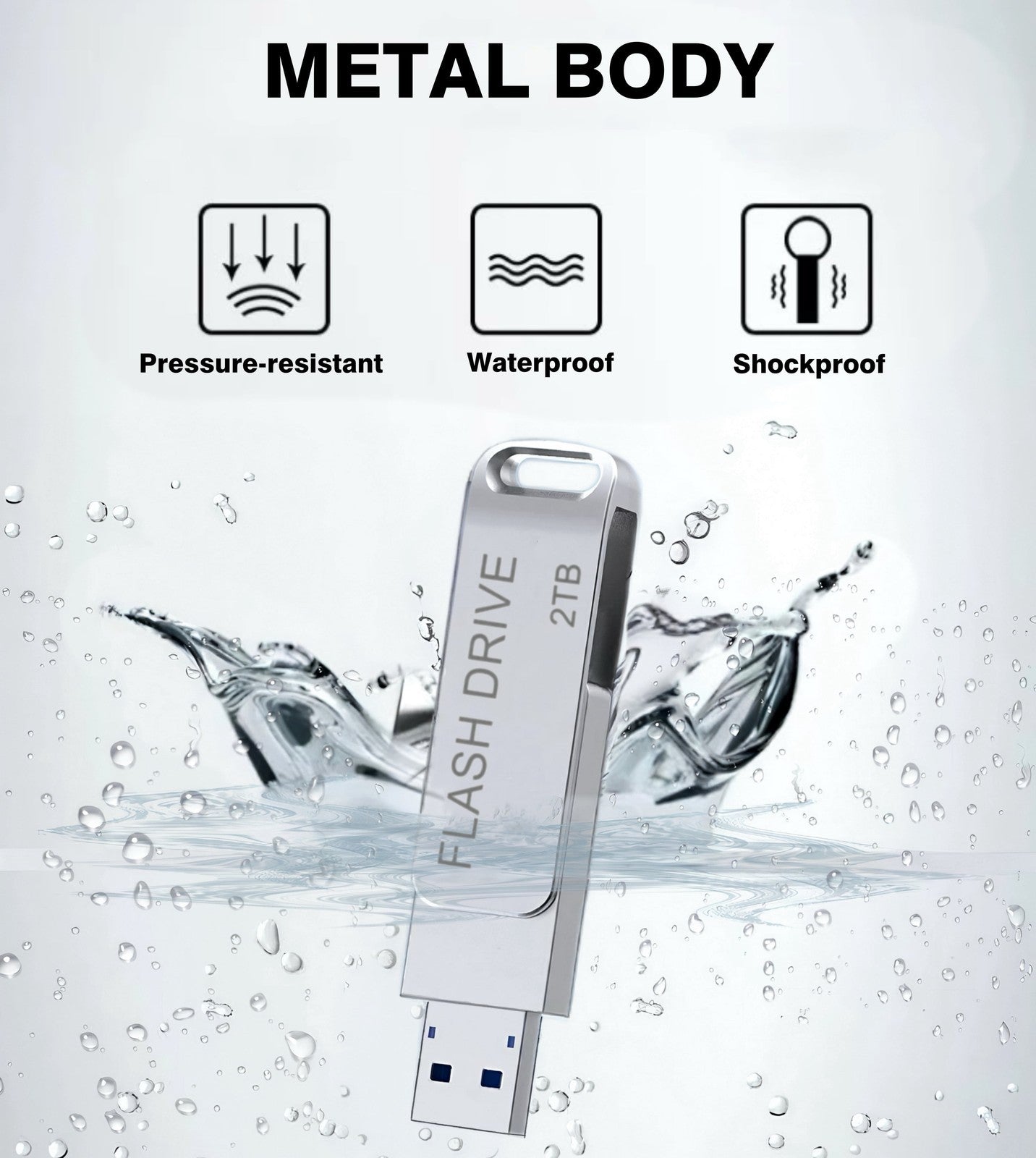 Dual USB Flash Drive 2TB/2000GB 2In1 Thumb Drive for Android/Tablet
