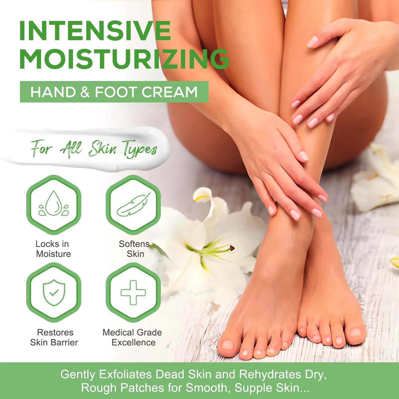 40% Urea Cream 2% Salicylic Acid (4.23Oz/120G), Foot Cream Hand Lotion for Rough Dry Cracked Skin - Callus Dead Skin Remover - Tea Tree & Aloe Vera