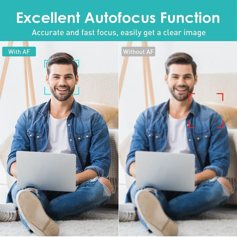 2K/1080P Webcam with 2 Microphones for Laptop Conference Streaming PC USB Web Ca