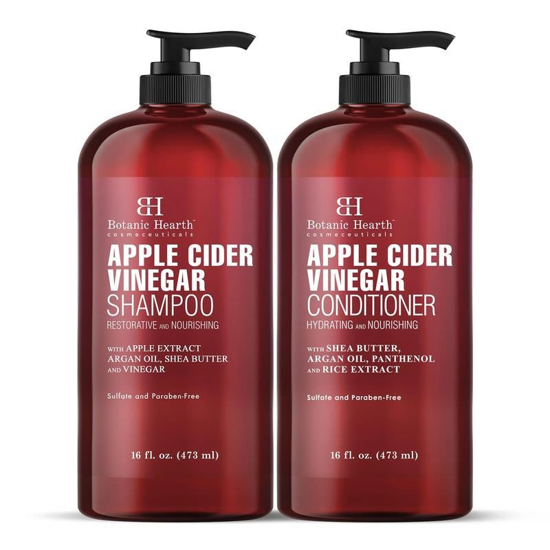 Apple Cider Vinegar Shampoo and Conditioner Set - Helps Dry Itchy Scalp, Dandruf
