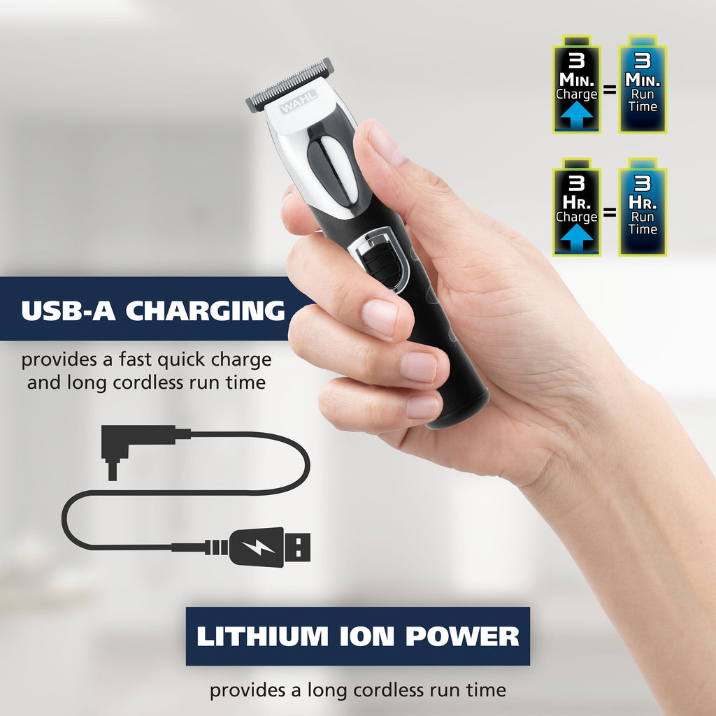 Bald N Shave Rechargeable Two Heads Rinseable T-Blade Trimmer for Men, 3023628