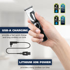 Bald N Shave Rechargeable Two Heads Rinseable T-Blade Trimmer for Men, 3023628