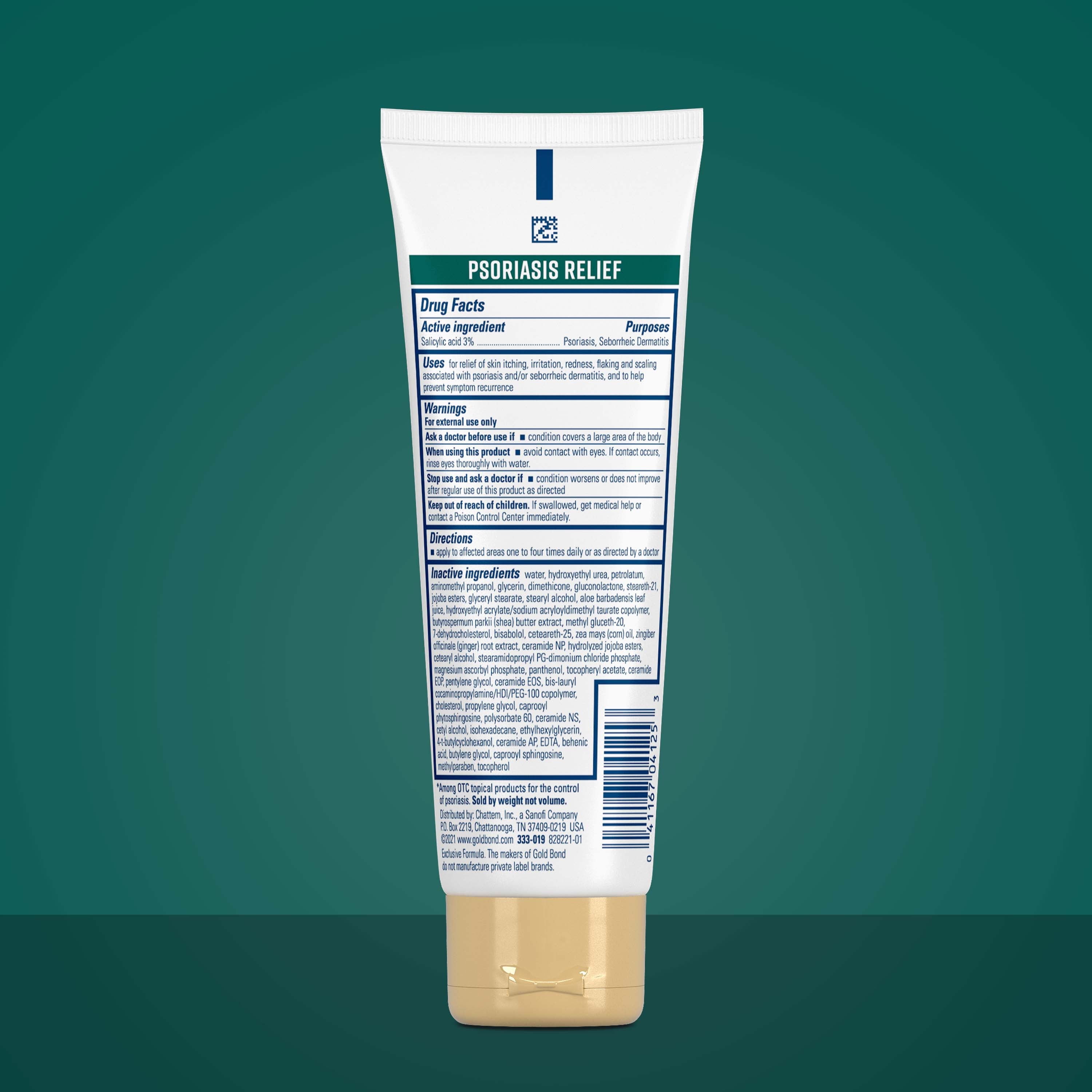 Gold Bond Psoriasis Multi-Symptom Relief Hand and Body Lotion & Cream for Itchy, Dry Skin with 3% Salicylic Acid, 4 Oz.