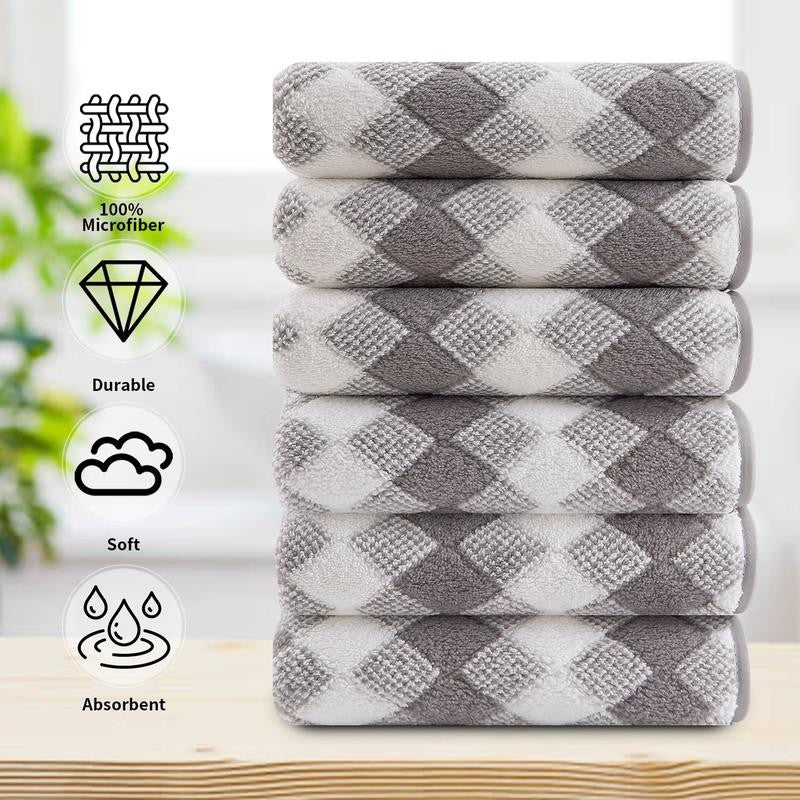 12 Pack Washcloths, 13"X13" Quick Dry Hand Face Towels Cloth Soft Microfiber Dry