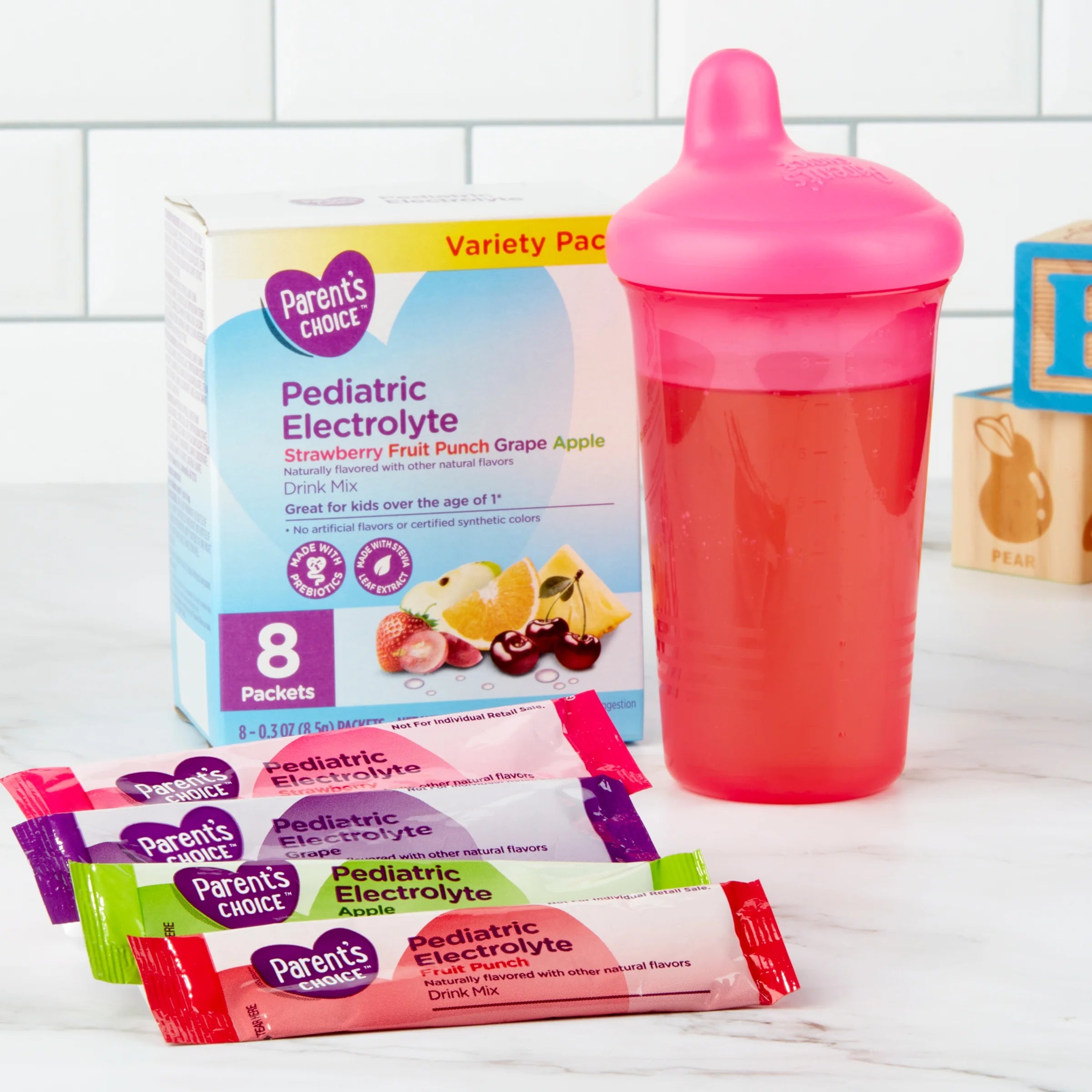 Parent'S Choice Pediatric Electrolyte Drink Mix, Variety Pack, 2.4 Oz (8 Pack)
