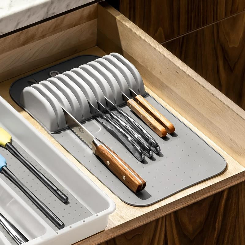 Classic Large Knife Mat Soft-Grip, Non-Slip Drawer, Long-Lasting Home Organizati