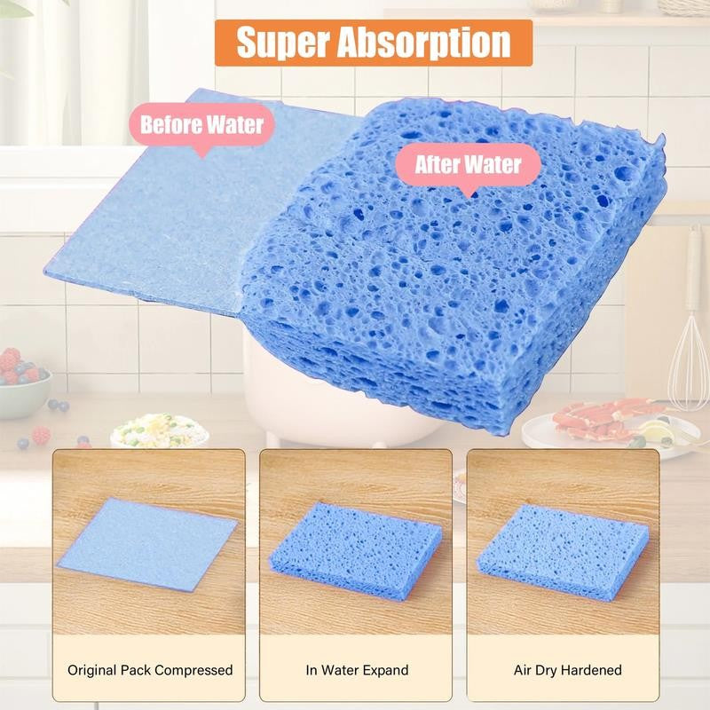 16 Pack Kitchen Sponges for Dishes Cleaning Non Scratch Compressed Sponges
