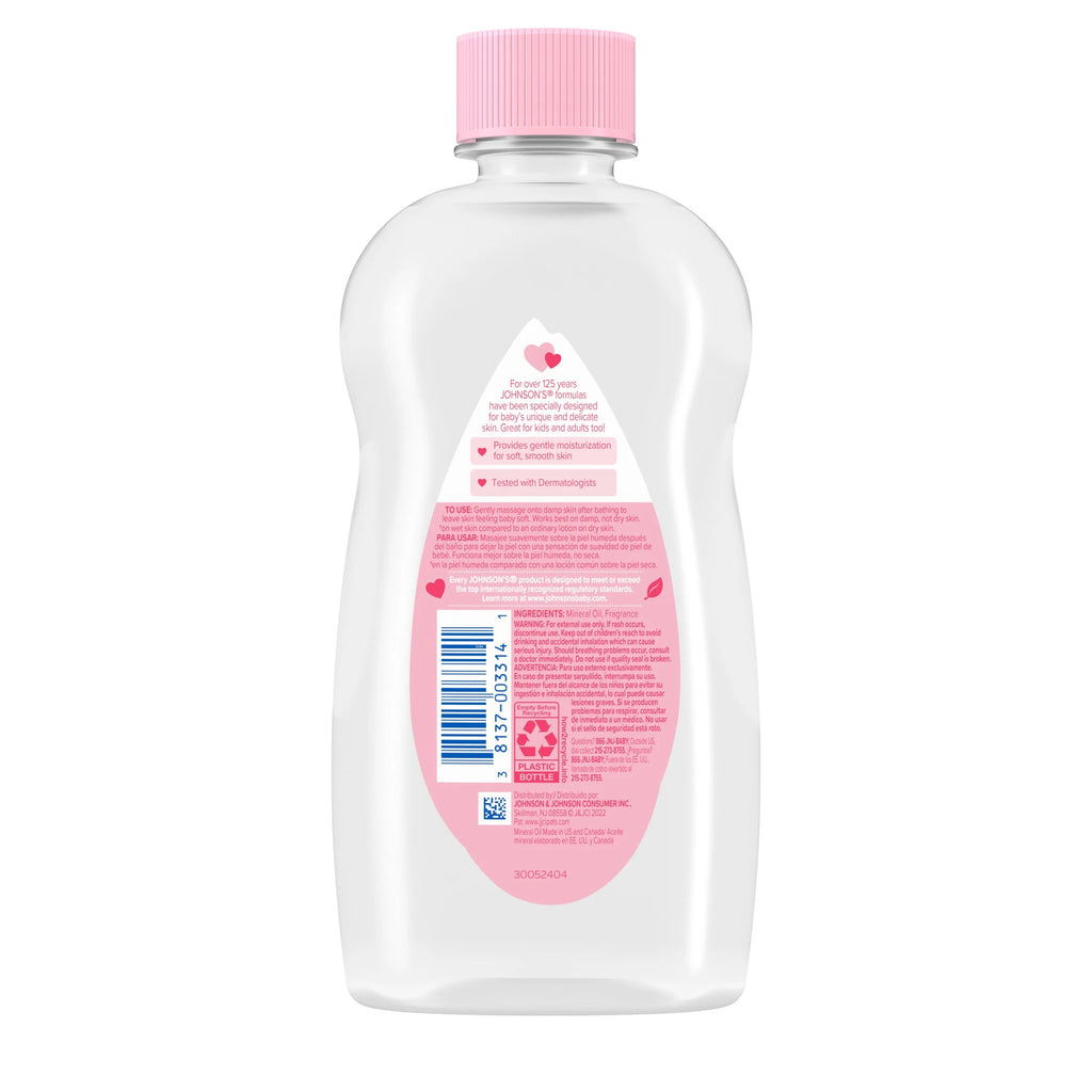 Johnson'S Baby Body Moisturizing Oil, Liquid Mineral Oil for Baby Massage, Original, 14 Fl Oz