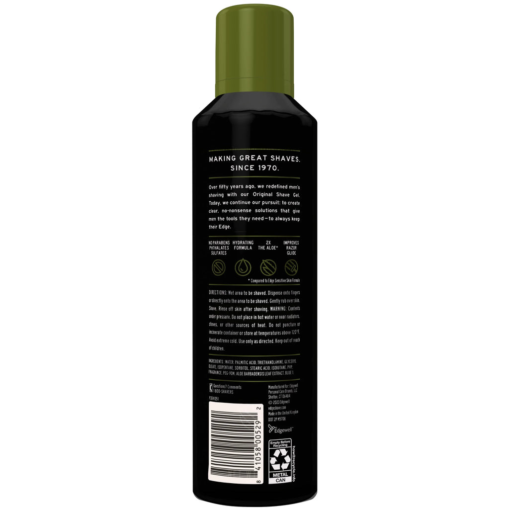 Edge Soothing Aloe Shave Gel for Men with Extra Aloe, 7 Oz