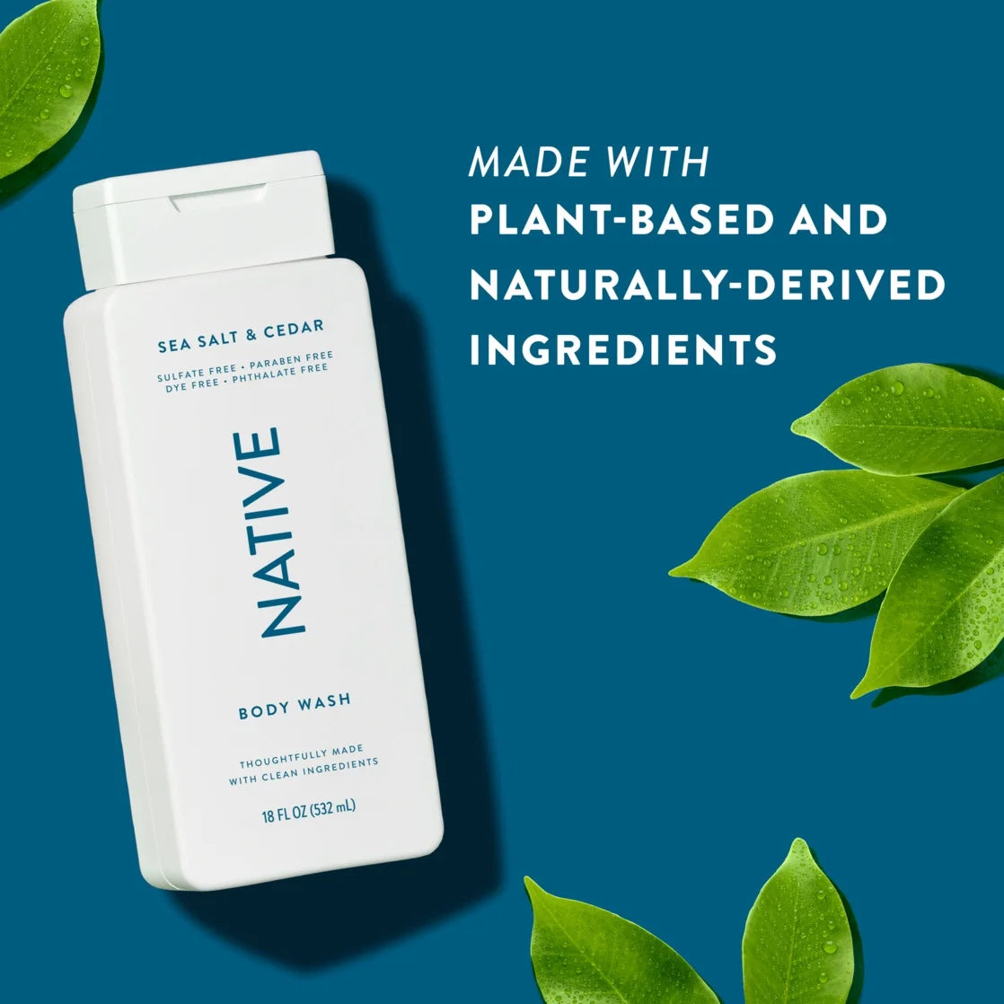 Native Sea Salt & Cedar Body Wash 18Oz