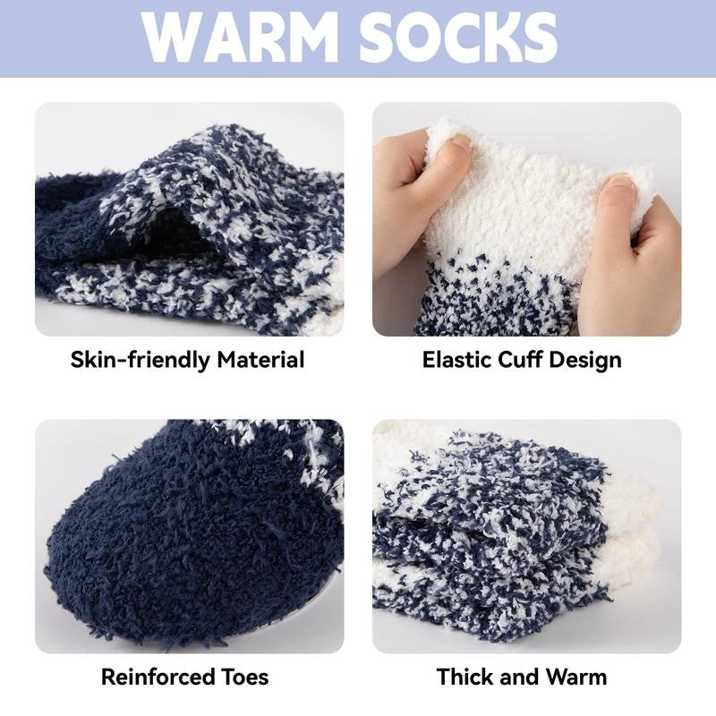 4 Pcs Women Winter Hat Scarf Gloves Socks Set Knitted Beanie Cap Touchscreen Glo