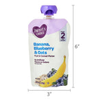 Parent'S Choice Stage 2 Baby Food, Banana, Blueberry, and Oats Fruit and Cereal Puree, 4 Oz Pouch