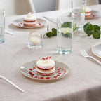 Elegant Plastic Dinner Plates Granite Gray Gold Rim Plastic Silverware, 32 Pack
