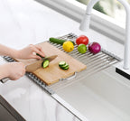 17.7" X 15.5" Roll up Dish Drying Rack, Large Dish Racks Multipurpose Foldable