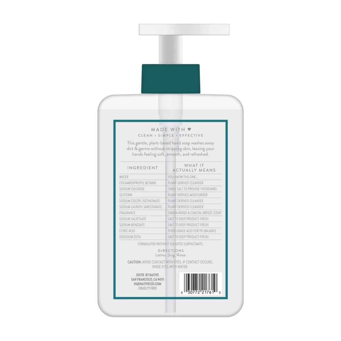 Native Sandalwood & Coastal Breeze Liquid Hand Soap 13 Fl Oz