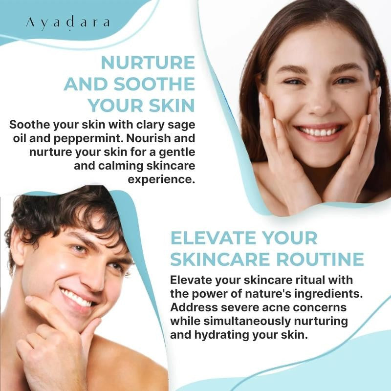 Acne Face Wash with Charcoal & Sulfur, Cystic & Hormonal Acne Cleanser, 8 Fl Oz,